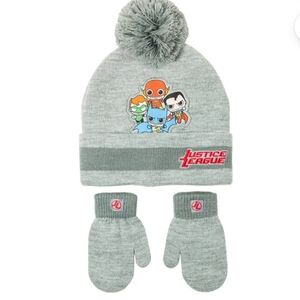 B2G1F- Justice League Toddler Boy Beanie Hat and Mittens Set